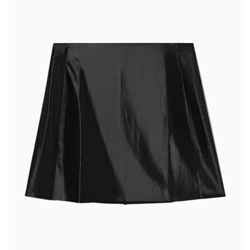 COS Satin Mini Skirt Black Small